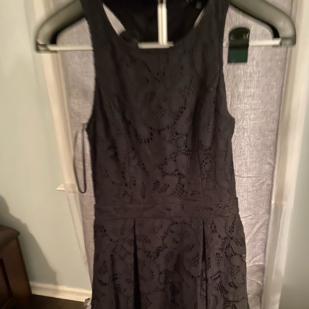 womens black cutout back lace dress